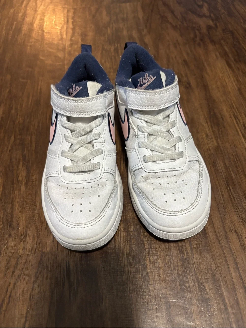Nike Kids White & Light Pink Swoosh High-Top Sneakers